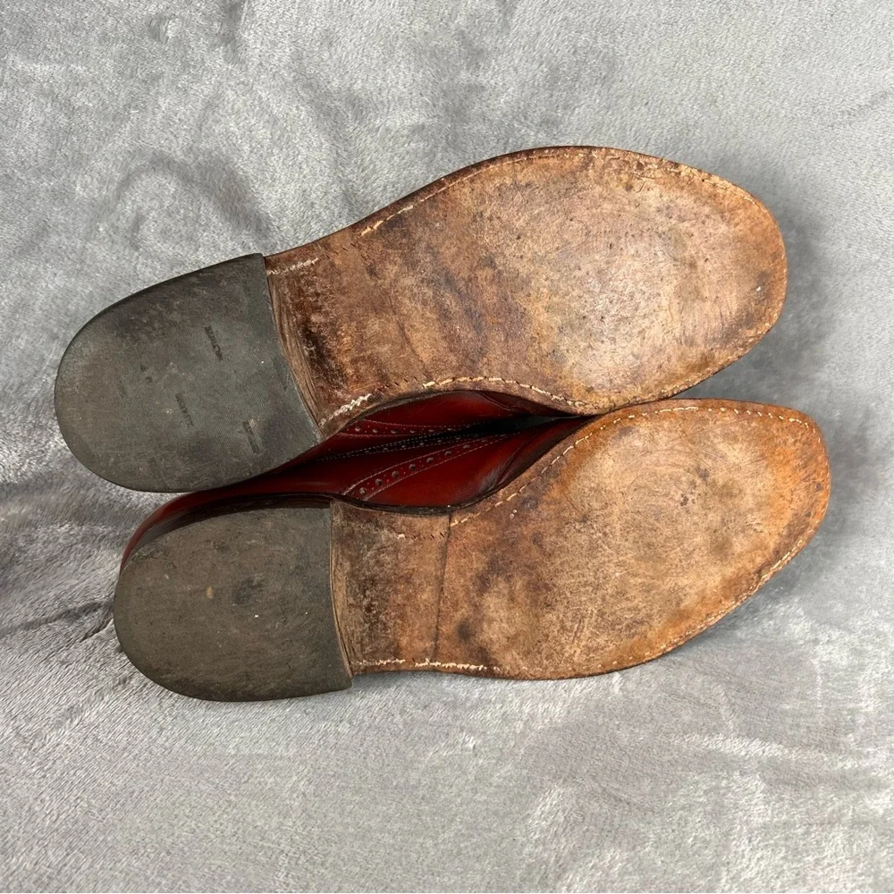 Allen Edmonds Caufield Wing-Tip Oxfords 11 D Made in USA Chestnut Leather Preppy